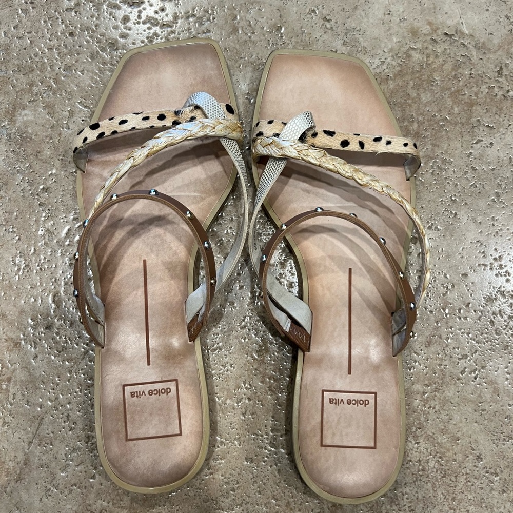 LIKE NEW Dolce Vita Mixed Print Strappy Sandals